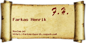 Farkas Henrik névjegykártya